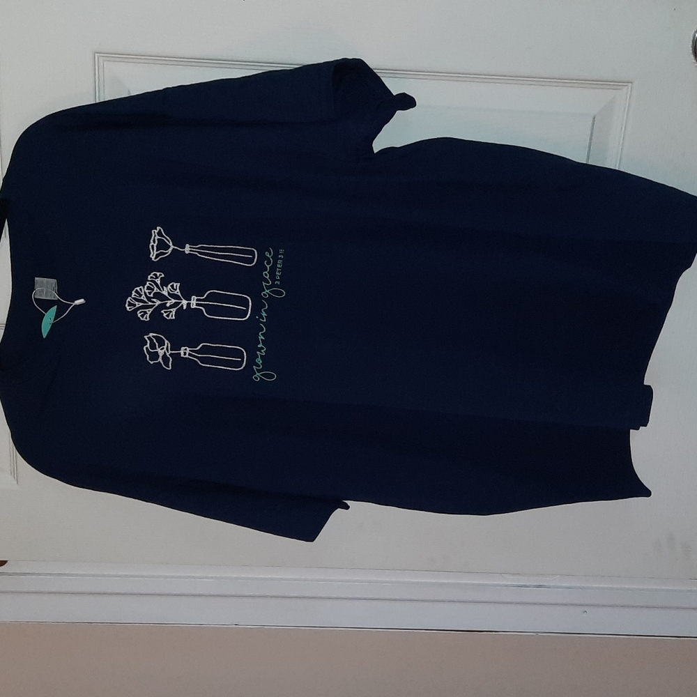 BNWT Initials Inc. Growing Grace Navy Blue short sleeve tee. 2XL